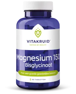 Vitakruid Magnesium 150 Bisglycinaat met 200mg L-Taurine (90 tabletten)