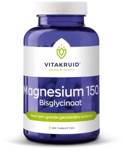Vitakruid Magnesium 150 Bisglycinaat met 200mg L-Taurine (180 tabletten)
