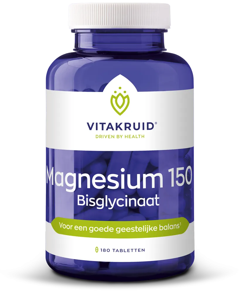 Vitakruid Magnesium 150 Bisglycinaat Met 200Mg L-Taurine (180 tabletten)