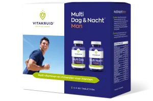 Vitakruid Multi Dag & Nacht Man 100% Vegan (2 x 90 tabletten)