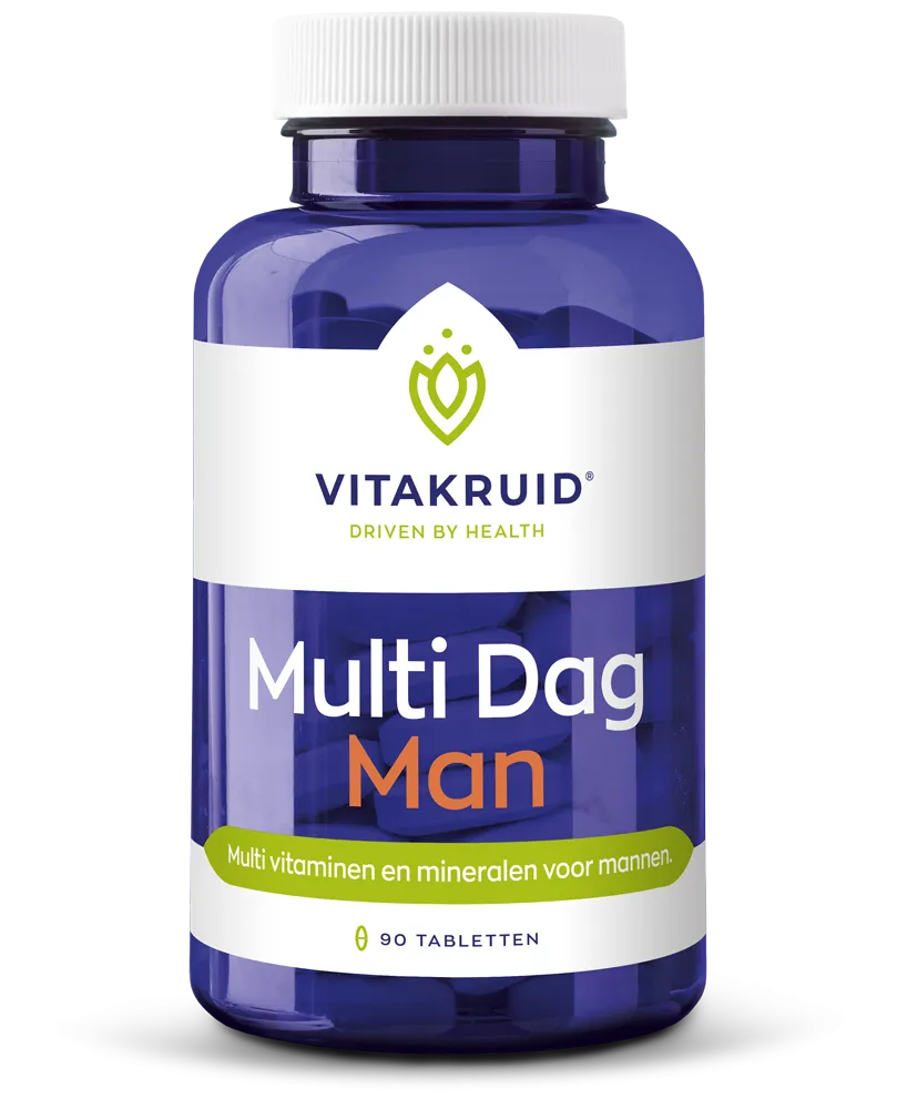 Vitakruid Multi Dag Man 100% Vegan (90 tabletten)