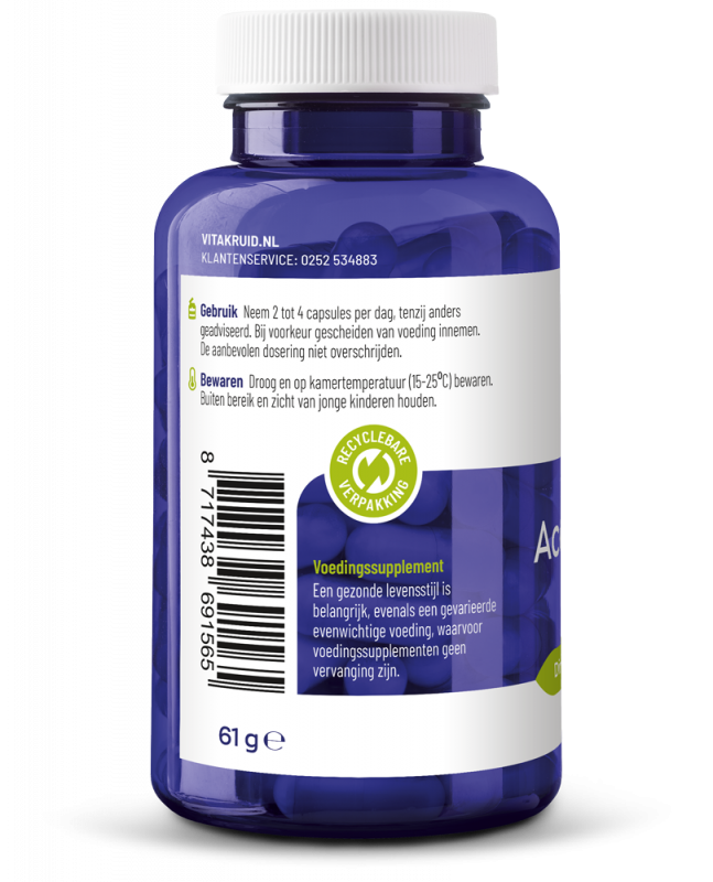 Vitakruid Acetyl-L-Carnitine 500 Mg (90 vega capsules) - image 2