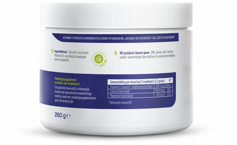 Vitakruid Vitamine C Poeder Calcium- & Magnesiumascorbaat (260 gr) - image 2