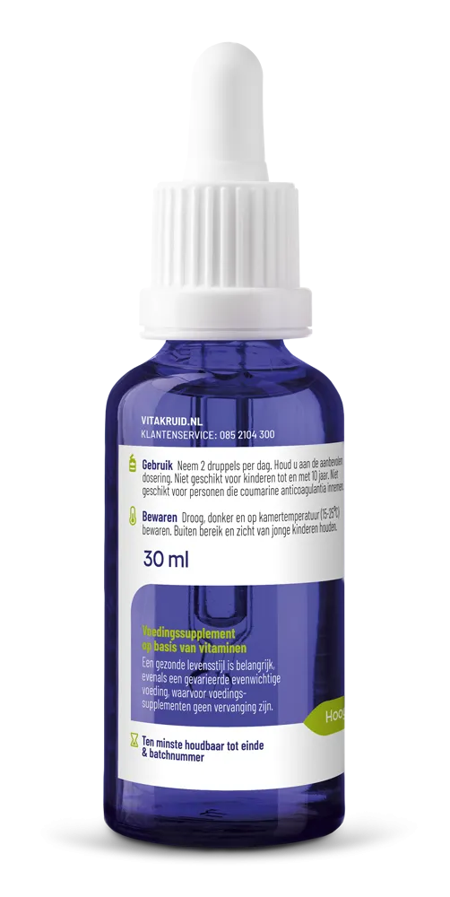 Vitakruid Vitamine D3 & K2 (Menaq7®) Met Druppelpipet (30 ml) - image 2