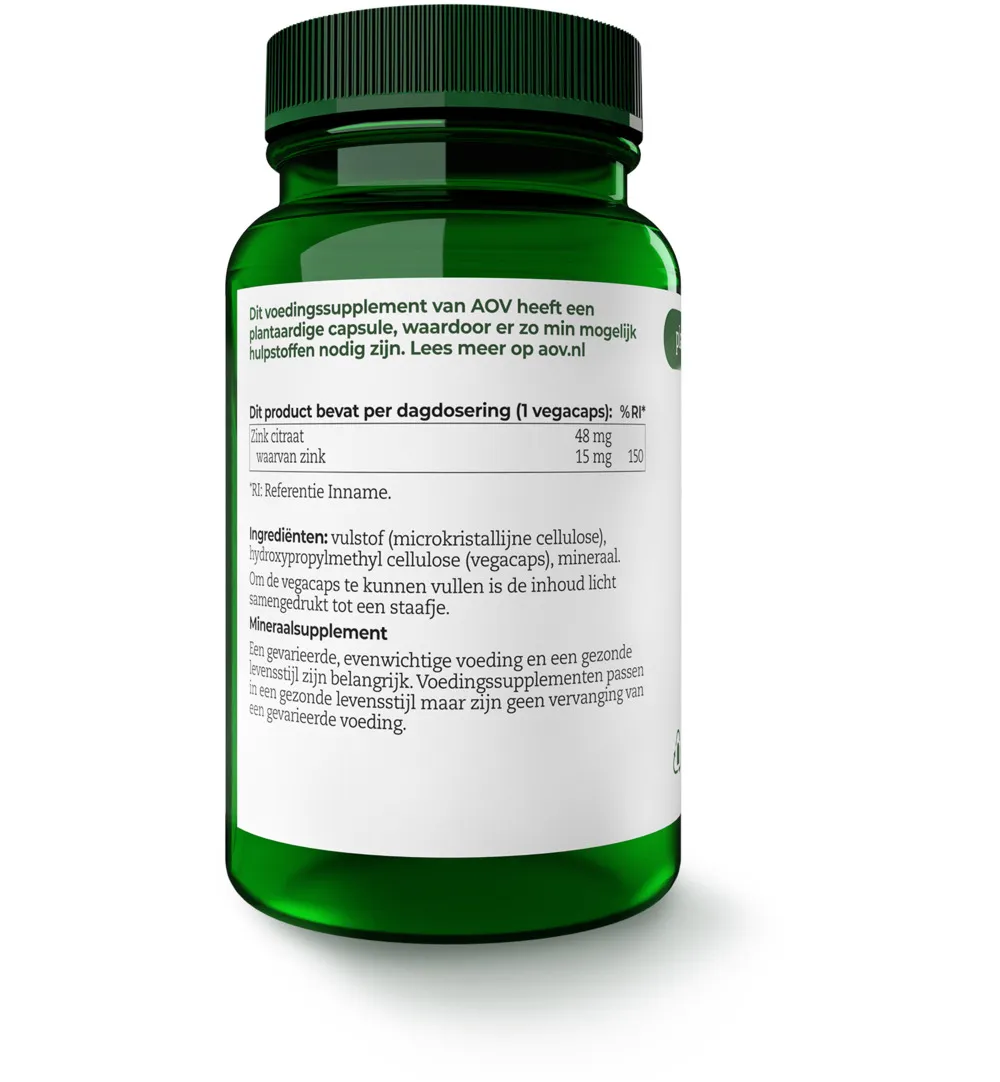 AOV 531 Zink citraat 15mg (60 vega capsules)