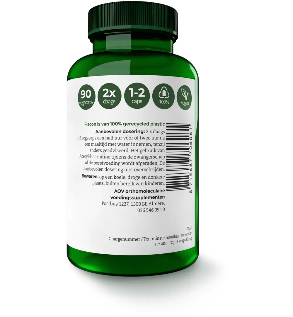 AOV 606 Acetyl-l-carnitine (90 vega capsules) - image 2