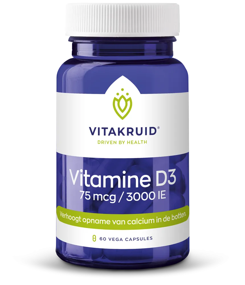 Vitakruid Vitamine D3 75 Mcg / 3000 Ie (60 vega capsules)