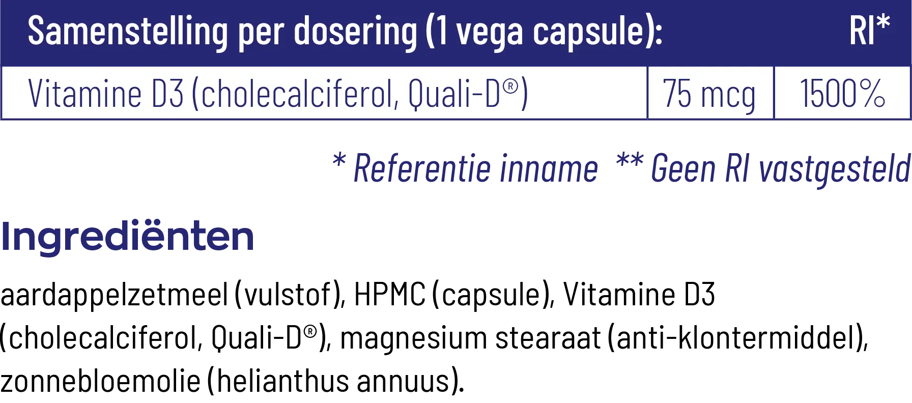 Vitakruid Vitamine D3 75 Mcg / 3000 Ie (60 vega capsules) - image 3