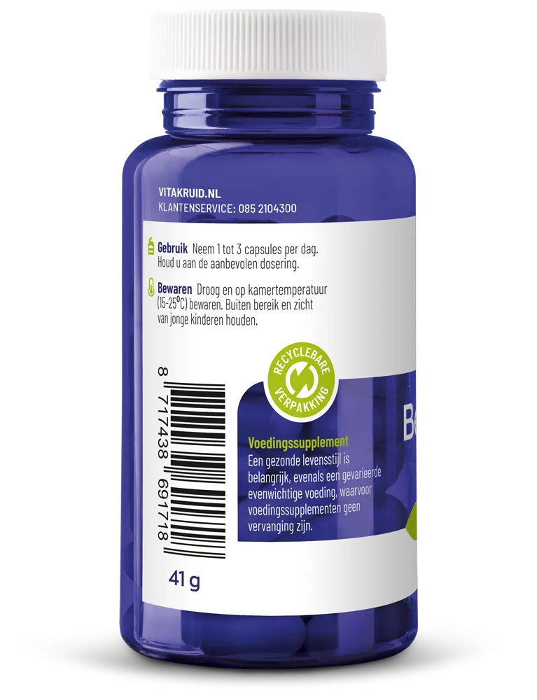 Vitakruid Berberine 500 Rebersa® 97-102% Berberine Zouten (60 vega capsules)