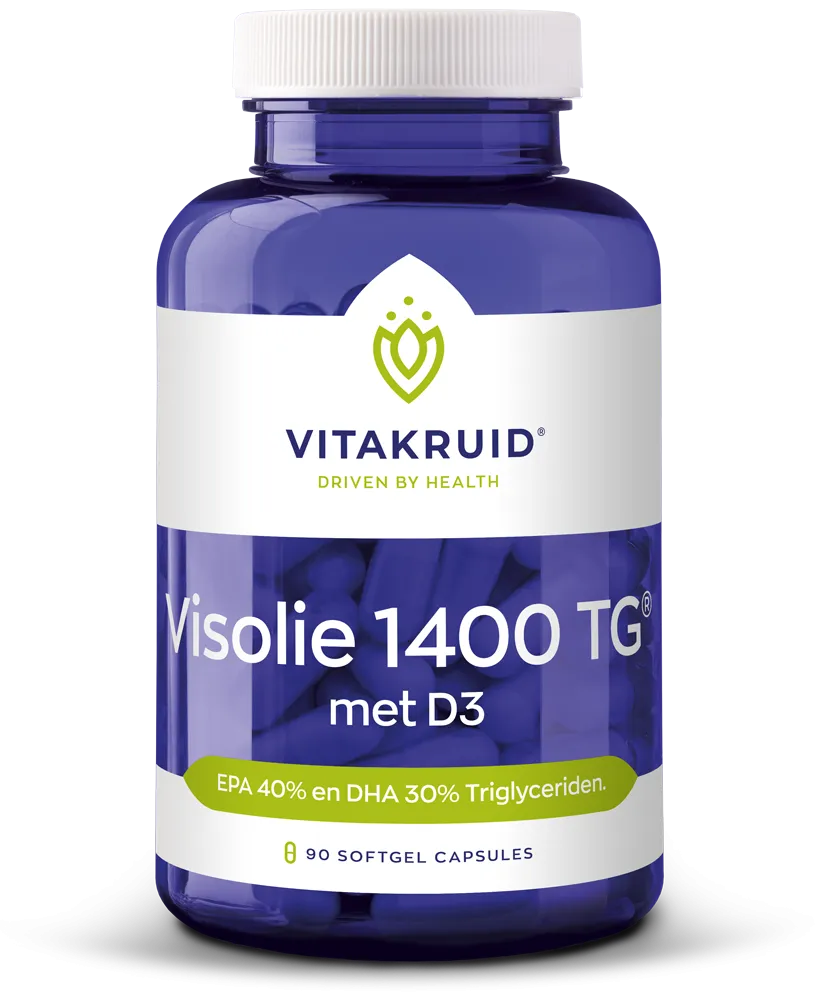 Vitakruid Visolie 1400 Tg® Triglyceriden Met D3 (90 Softgels)