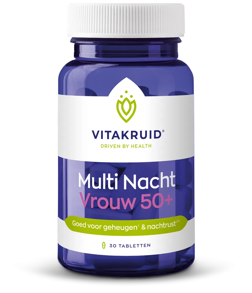 Vitakruid Multi Nacht Vrouw 50+ 100% Vegan (30 tabletten)