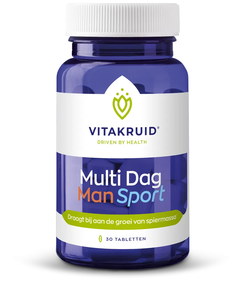 Vitakruid Multi Dag Man Sport 100% Vegan (30 tabletten)