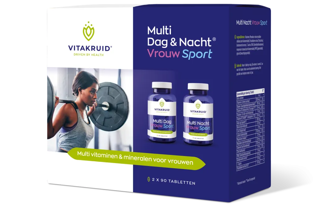 Vitakruid Multi Dag & Nacht Vrouw Sport 100% Vegan (2 X 90 tabletten)