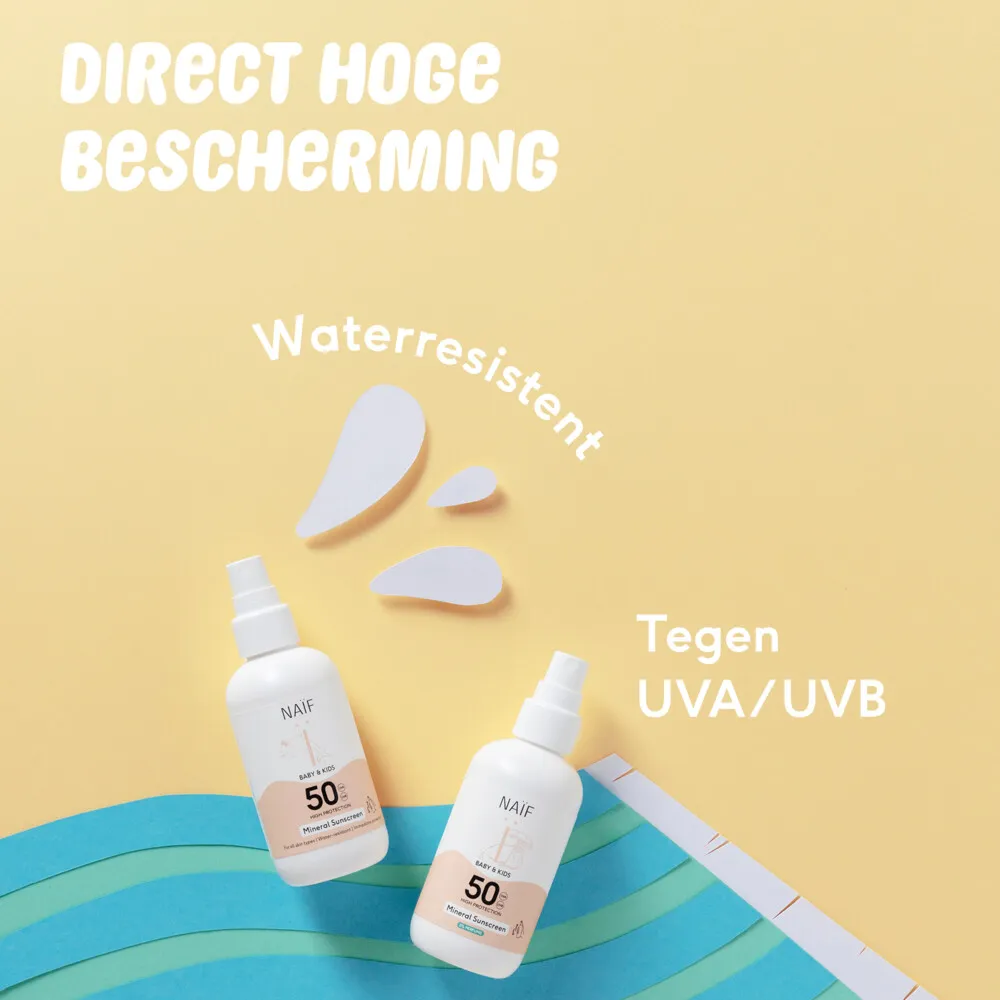 Naïf Zon baby & kids spray SPF50 parfumvrij (100 ml)