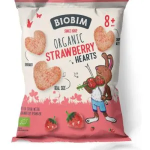 Biobim Strawberry hearts 8+ maanden bio (20 gr)