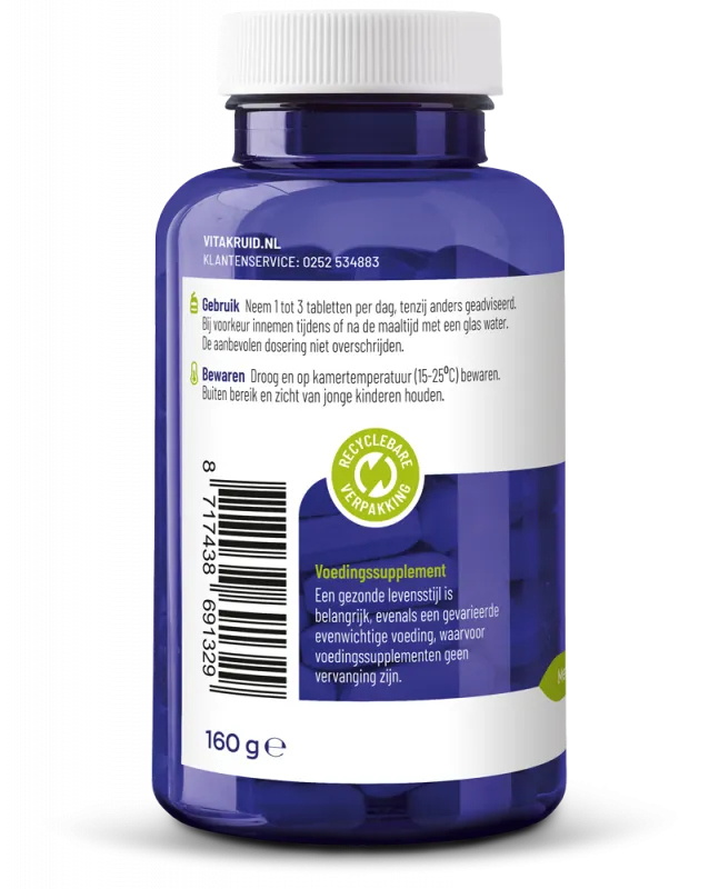 Vitakruid Msm 1000 Mg > 99,9% Zuiver + Vitamine C (120 tabletten)