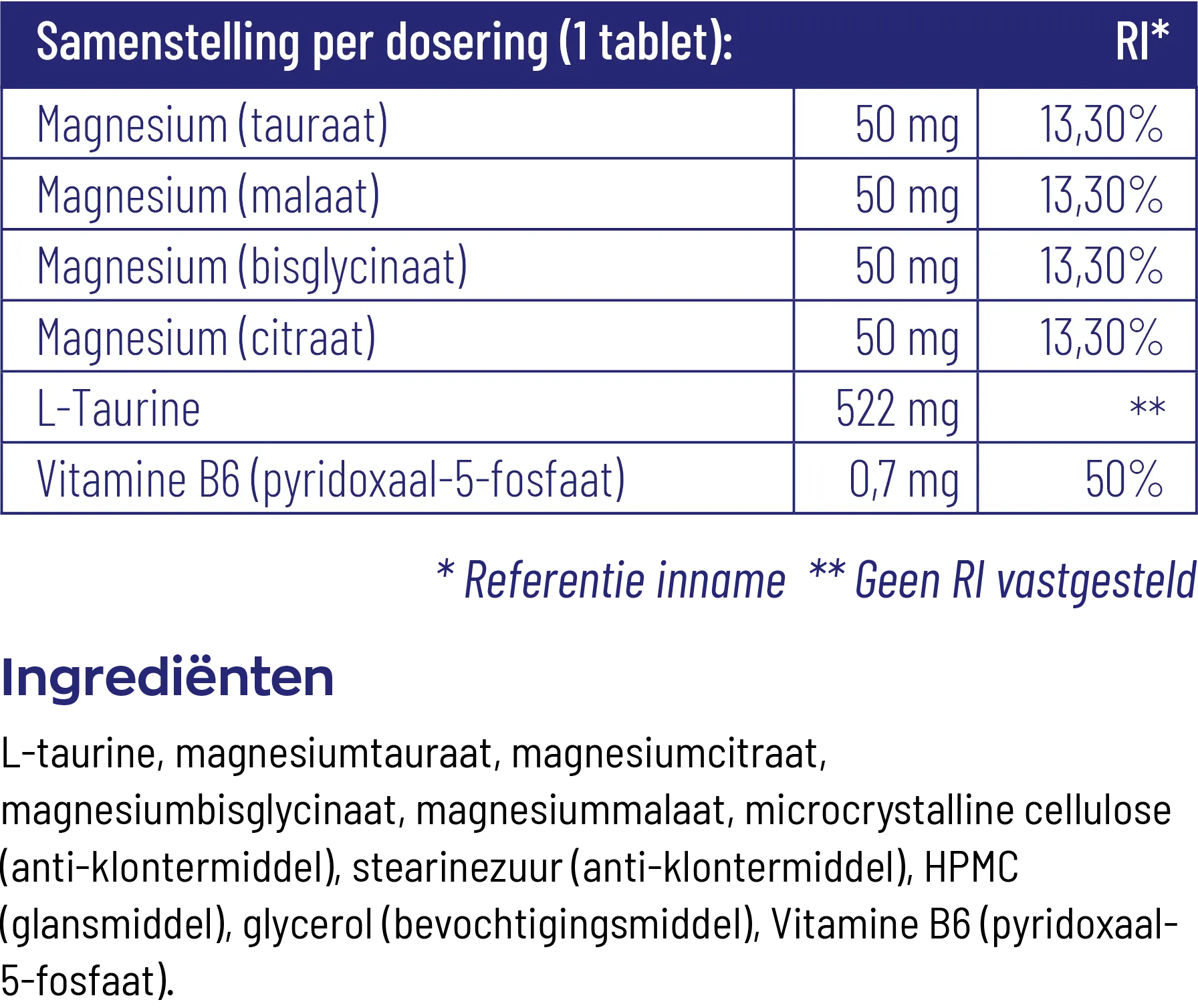 Vitakruid Magnesium 200 Complex Tauraat Malaat Bisglycinaat (90 tabletten) - image 3