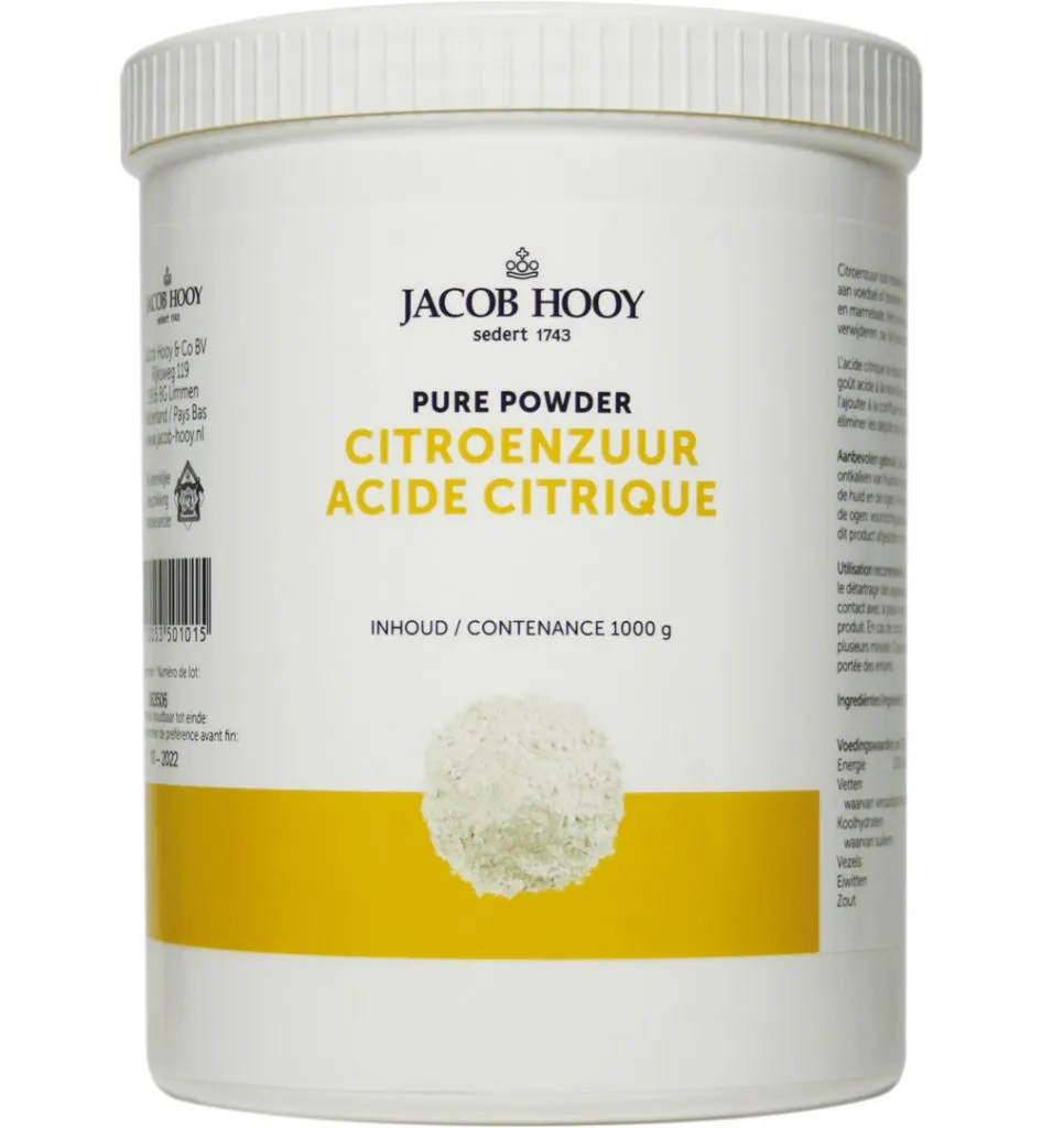 Jacob Hooy Citroenzuur pot (1000 gr)