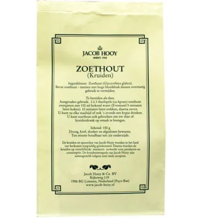 Jacob Hooy Zoethout gesneden geschild (150 gr)