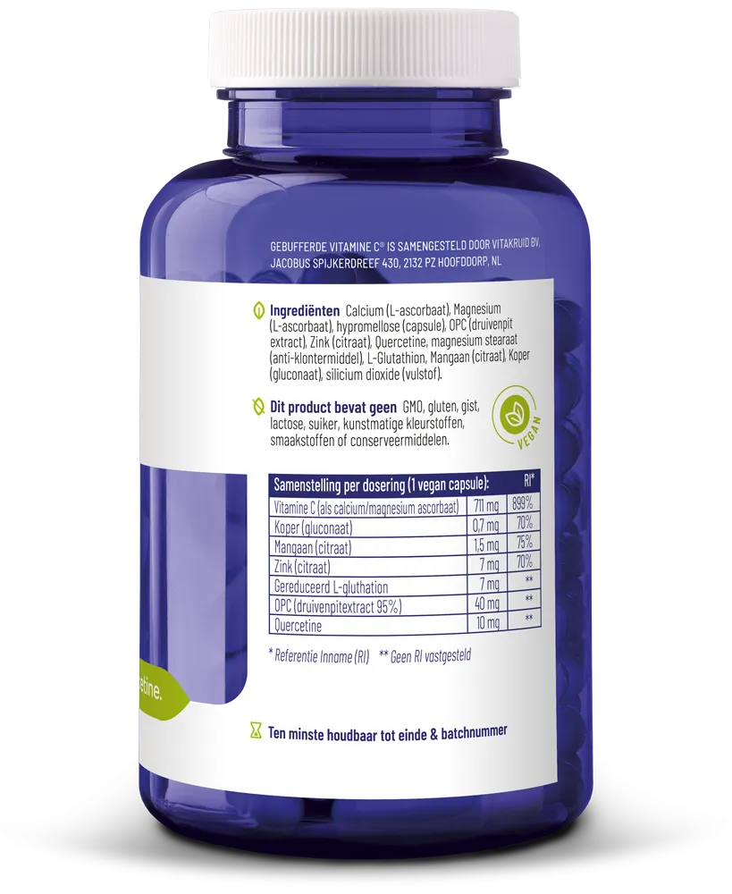 Vitakruid Gebufferde Vitamine C Met Oa Zink Opc Quercetine ( vega capsules) - image 2