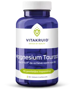 Vitakruid Magnesium Tauraat met Vitamine B6 (P-5-P) (90 vega capsules)