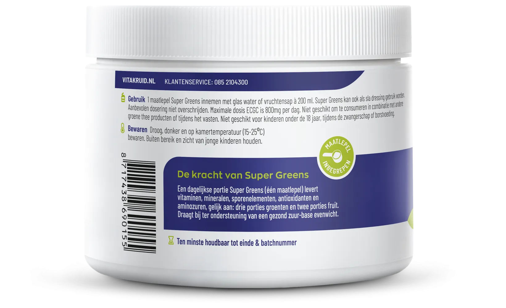 Vitakruid Super Greens 25 Nutrienten Oa Probiotica & Enzymen (220 gr)