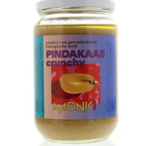 Monki Pindakaas crunchy met zout eko bio (650 gr)