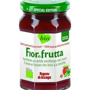 Fiordifrutta Aardbeien en wilde aardbeien met munt jam bio (250 gr)