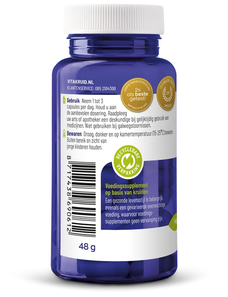 Vitakruid Curcuma C3-2X (95% Curcuminoïden) Met Bioperine® (60 vega capsules)