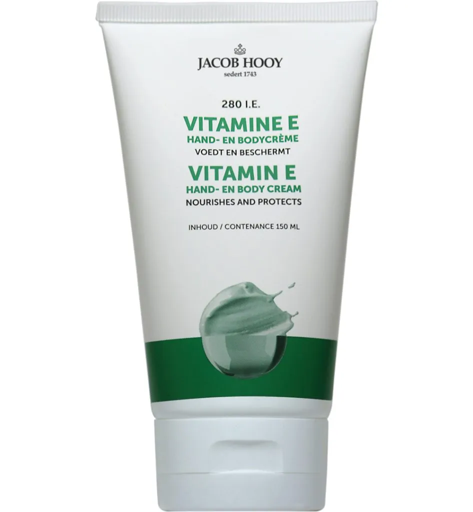 Jacob Hooy Vitamine E hand en bodycreme tube (150 ml)