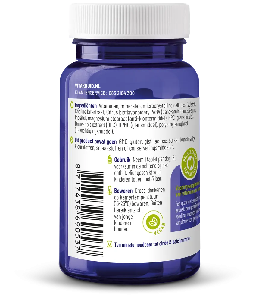 Vitakruid Multi Dag Hd 100% Vegan (30 tabletten)