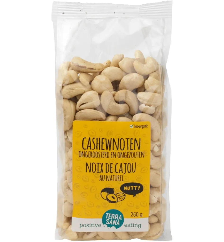 Terrasana Cashewnoten Ongeroosterd Zonder Zout Bio (250 gr)