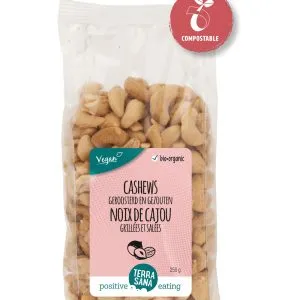 TerraSana Cashewnoten roasted zonder zout bio (250 gr)