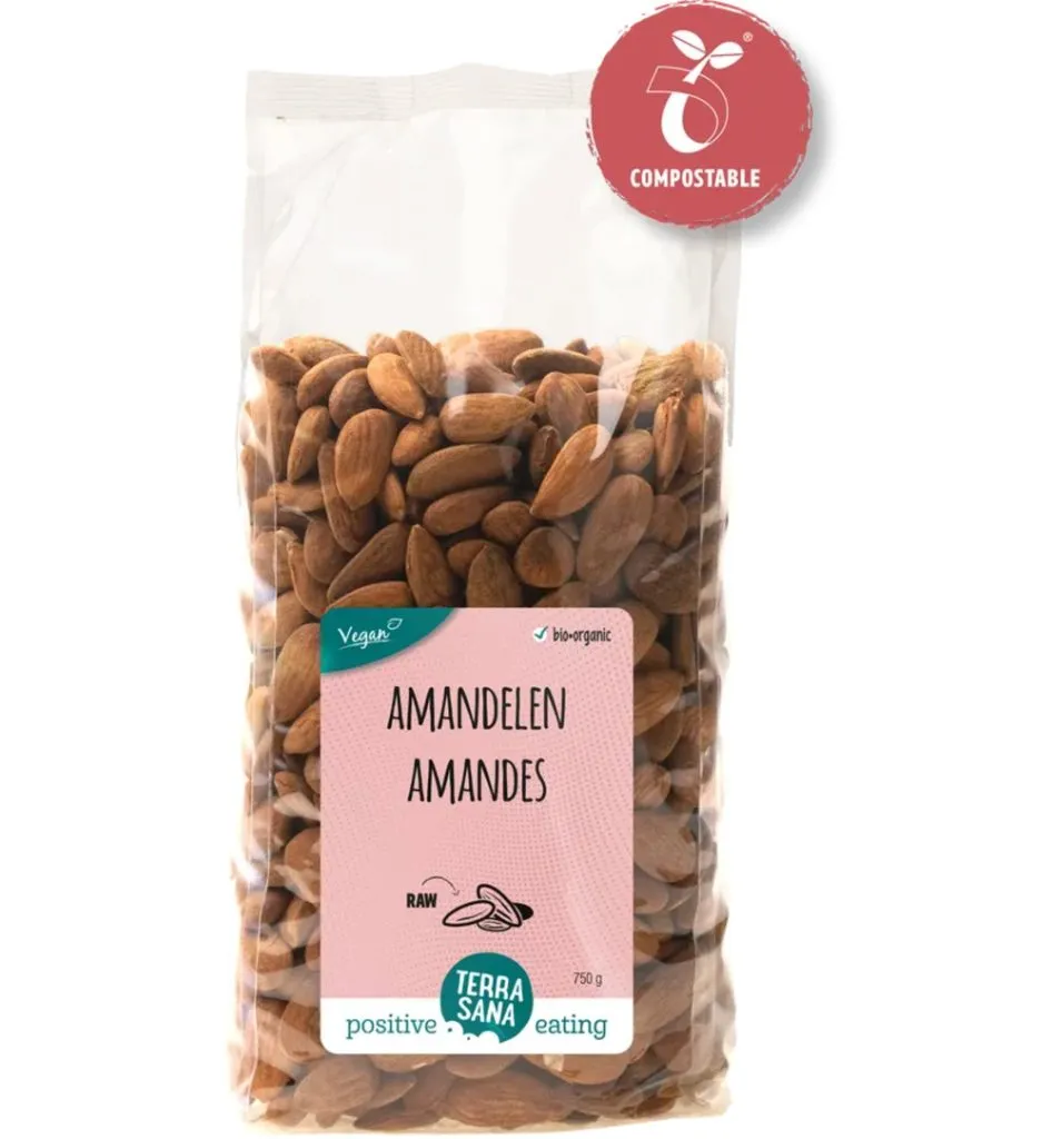 Terrasana Raw Amandelen Bruin Bio (750 gr)