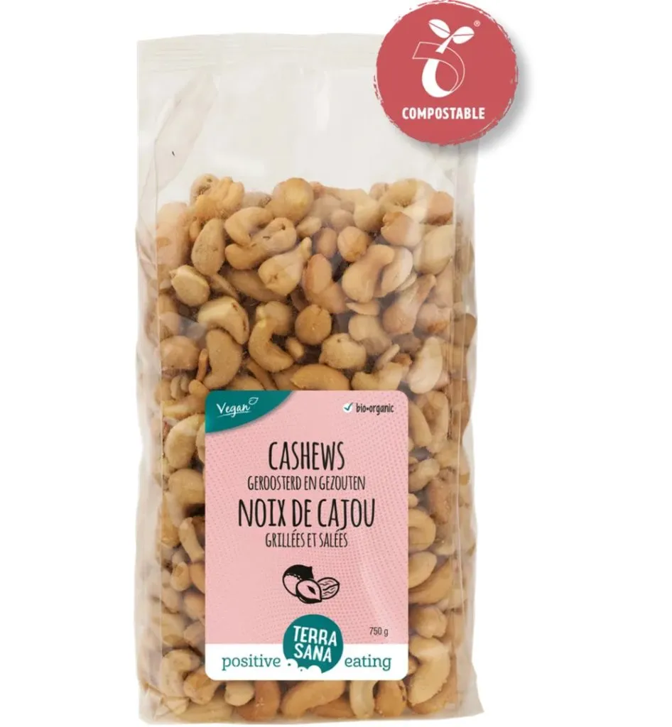 Terrasana Cashewnoten Geroosterd Met Zout Bio (750 gr)