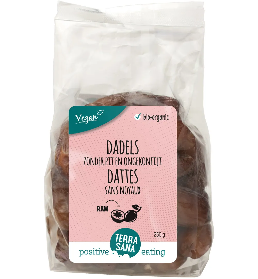 TerraSana RAW Dadels zonder pit bio (250 gr)