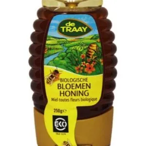 De Traay Bloemenhoning Knijpfles Bio (250 gr)