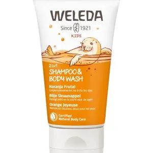 WELEDA Kids 2-in-1 shampoo & bodywash blije sinaasappel (150 ml)