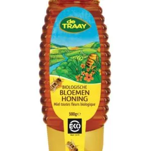 De Traay Bloemenhoning Vloeibaar Knijpfles Bio (500 gr)