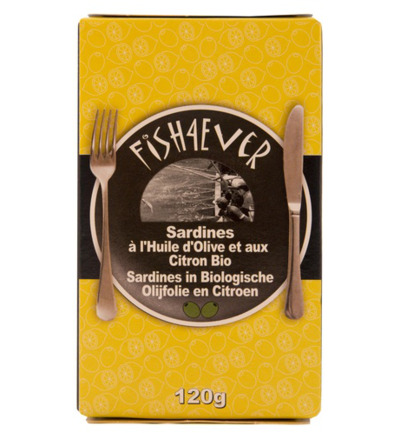 Fish 4 Ever Sardines Olijfolie Citroen (120 gr)