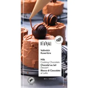 Vivani Couverture smeltchocolade melk bio (200 gr)