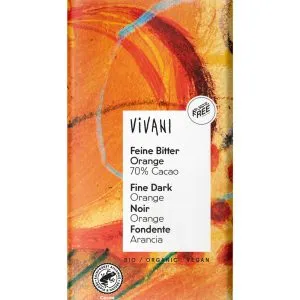 Vivani Chocolade puur met sinaasappel bio (100 gr)