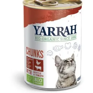 Yarrah Kattenvoer Chunks Met Kip En Rund Bio (405 gr)