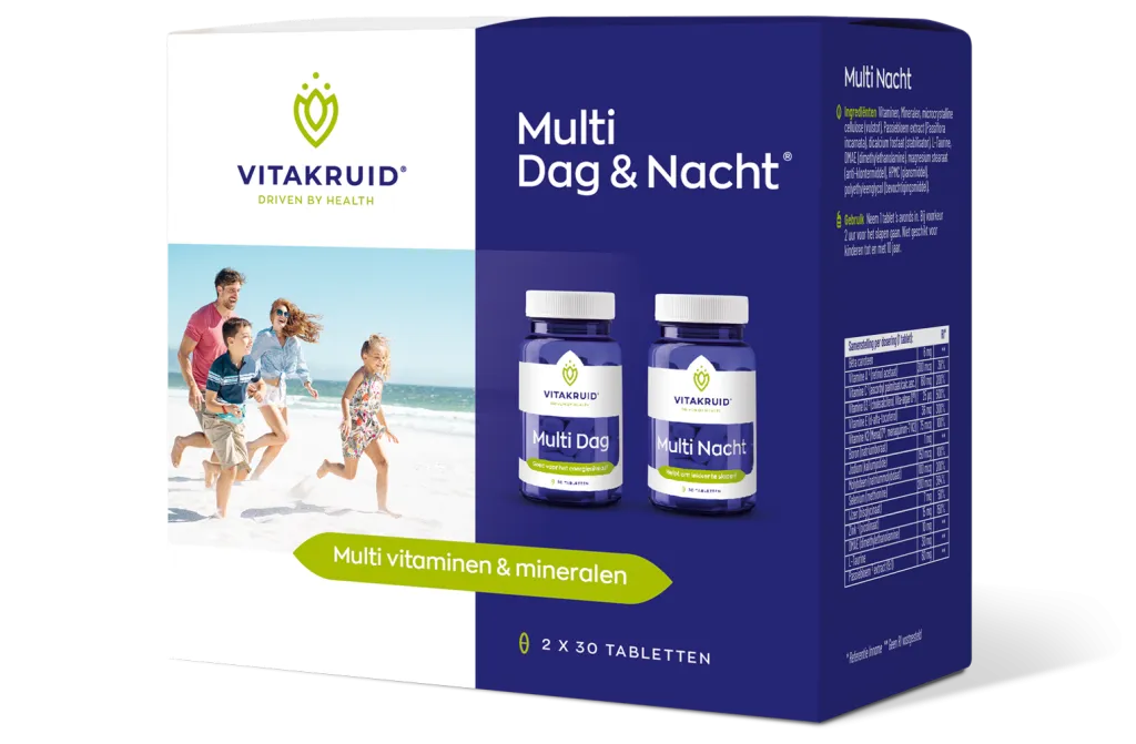 Vitakruid Multi Dag & Nacht Hd 100% Vegan (2 X 30 tabletten)