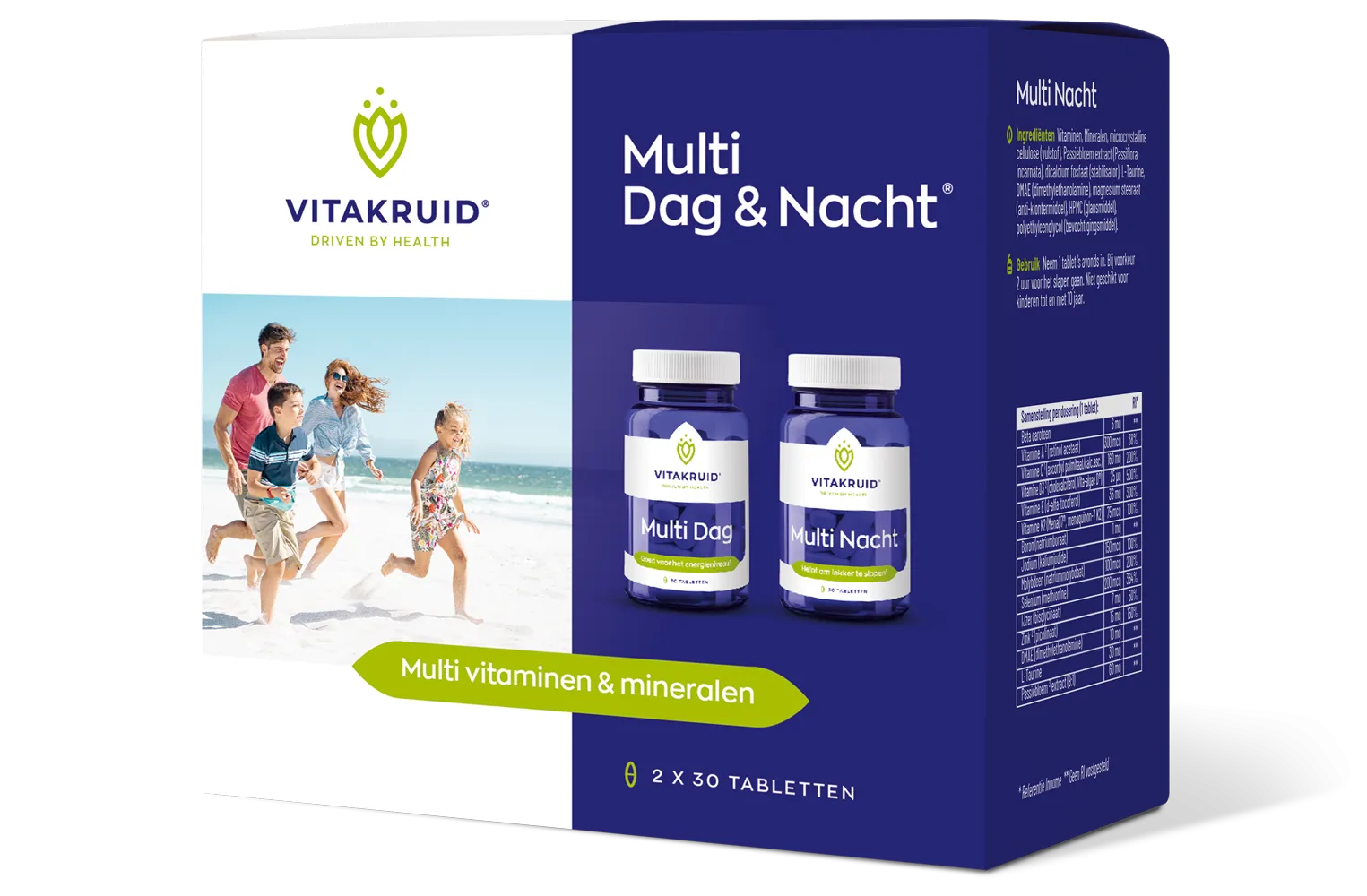 Vitakruid Multi Dag & Nacht Hd 100% Vegan (2 X 30 tabletten)