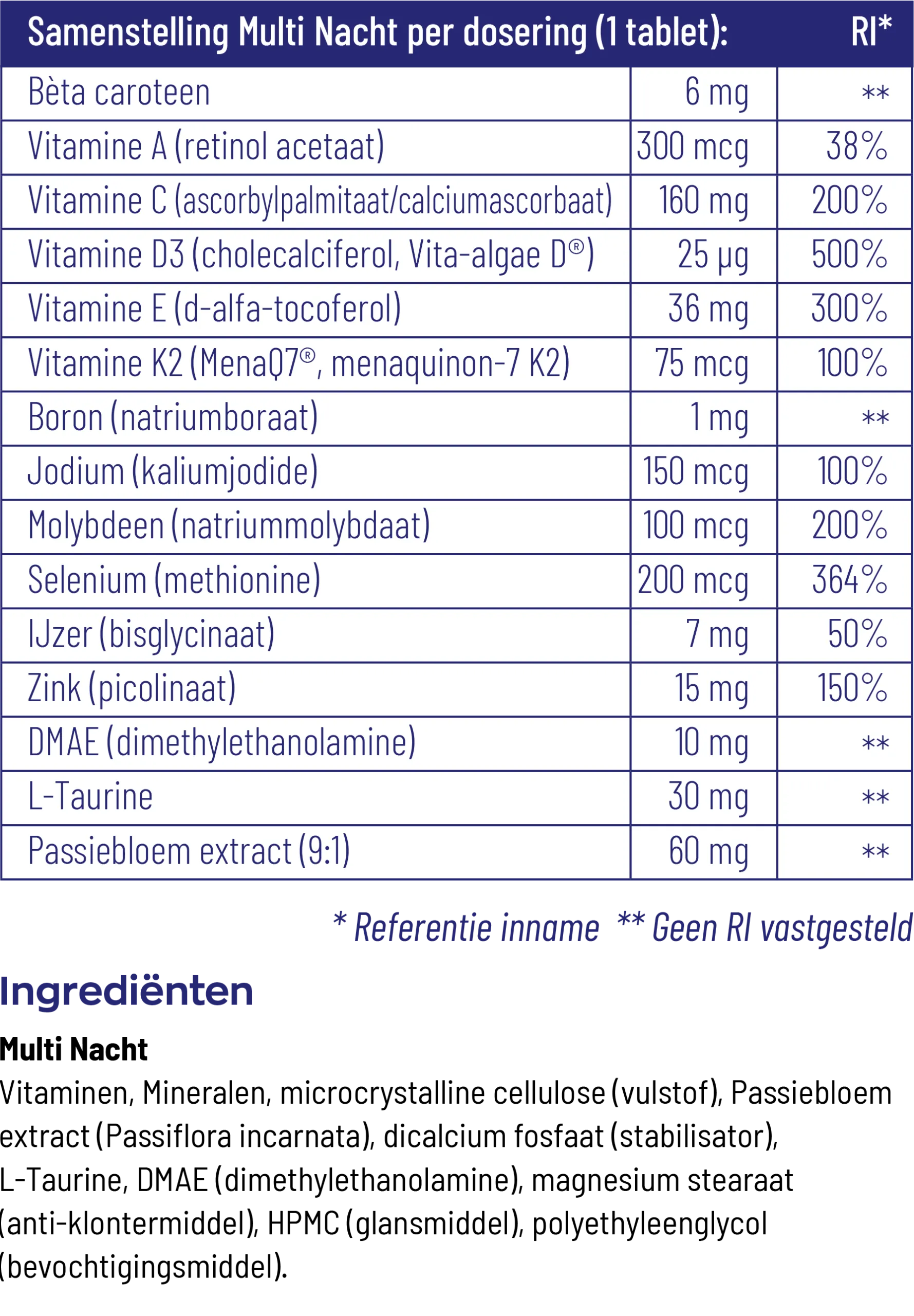 Vitakruid Multi Dag & Nacht Hd 100% Vegan (2 X 30 tabletten) - image 2