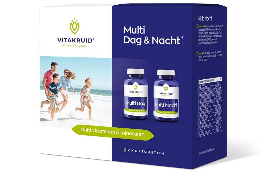 Vitakruid Multi Dag & Nacht Hd 100% Vegan (2 X 90 tabletten)