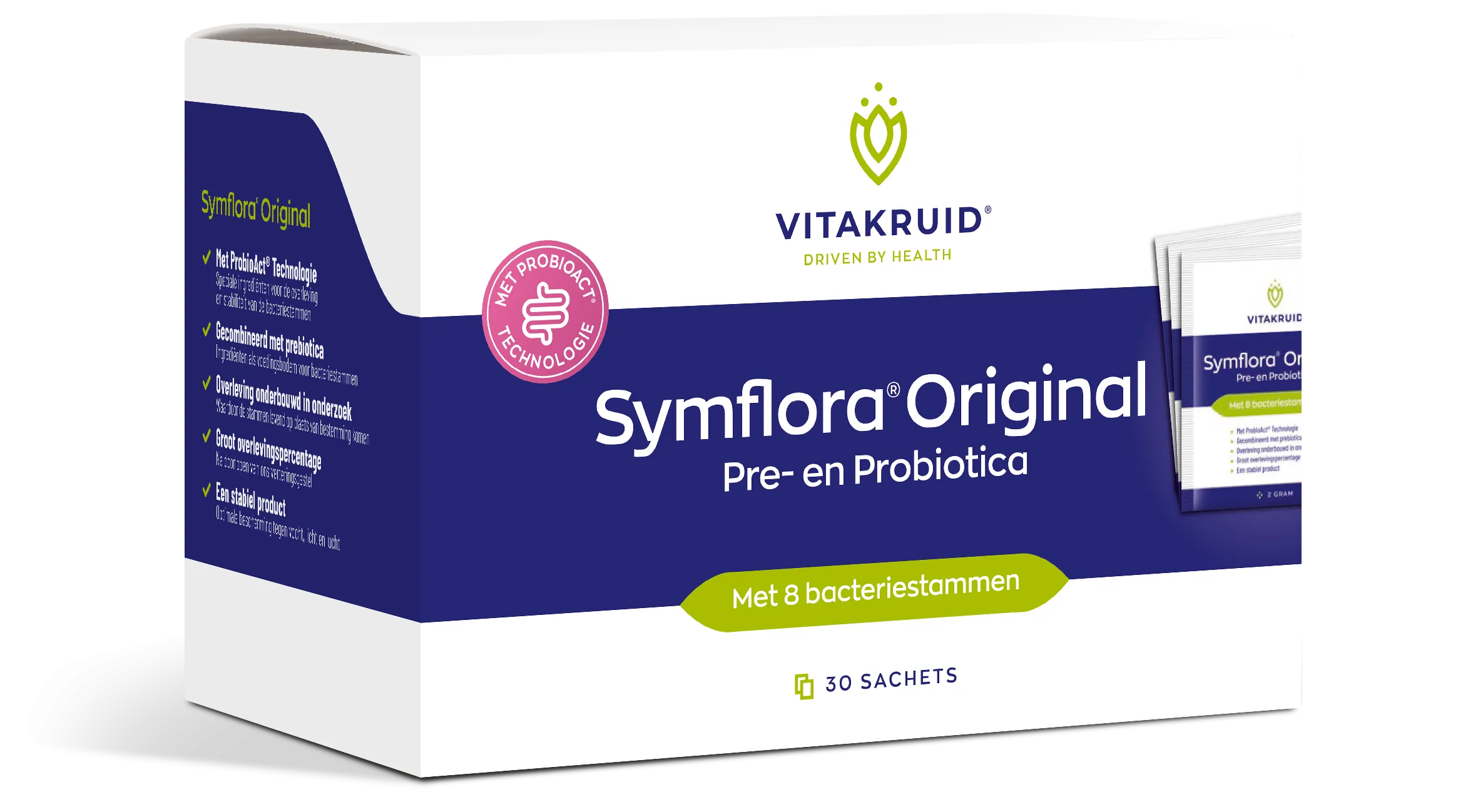 Vitakruid Symflora® Original Pre- En Probiotica 8 Stammen (30 Zakjes)