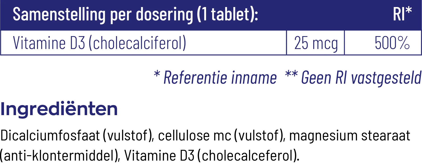 Vitakruid Vitamine D3 25 Mcg / 1000 Ie (120 tabletten) - image 3