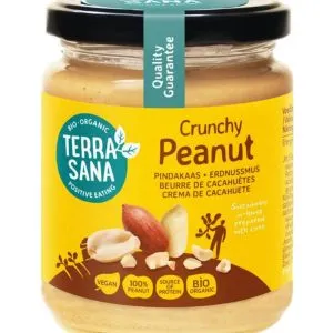 TerraSana Pindakaas crunchy zonder zout bio (250 gr)